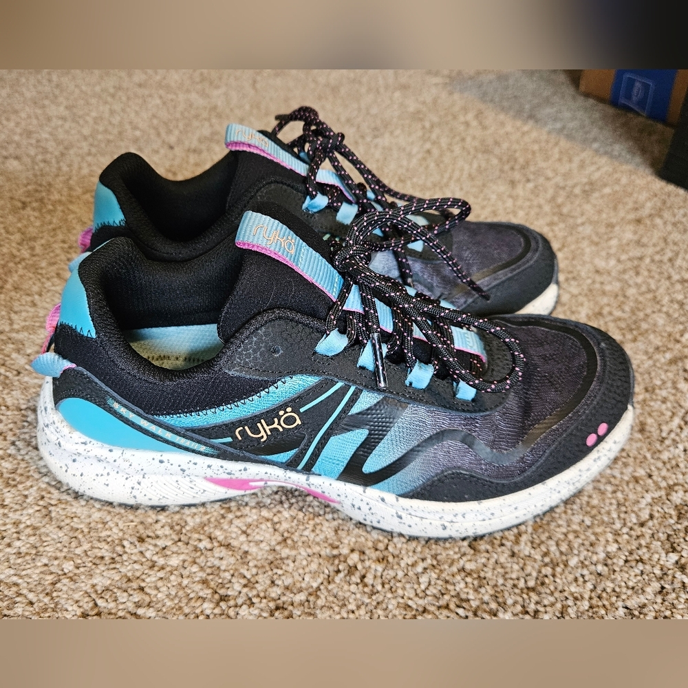 Ryka Black and Blue Athletic Sneakers